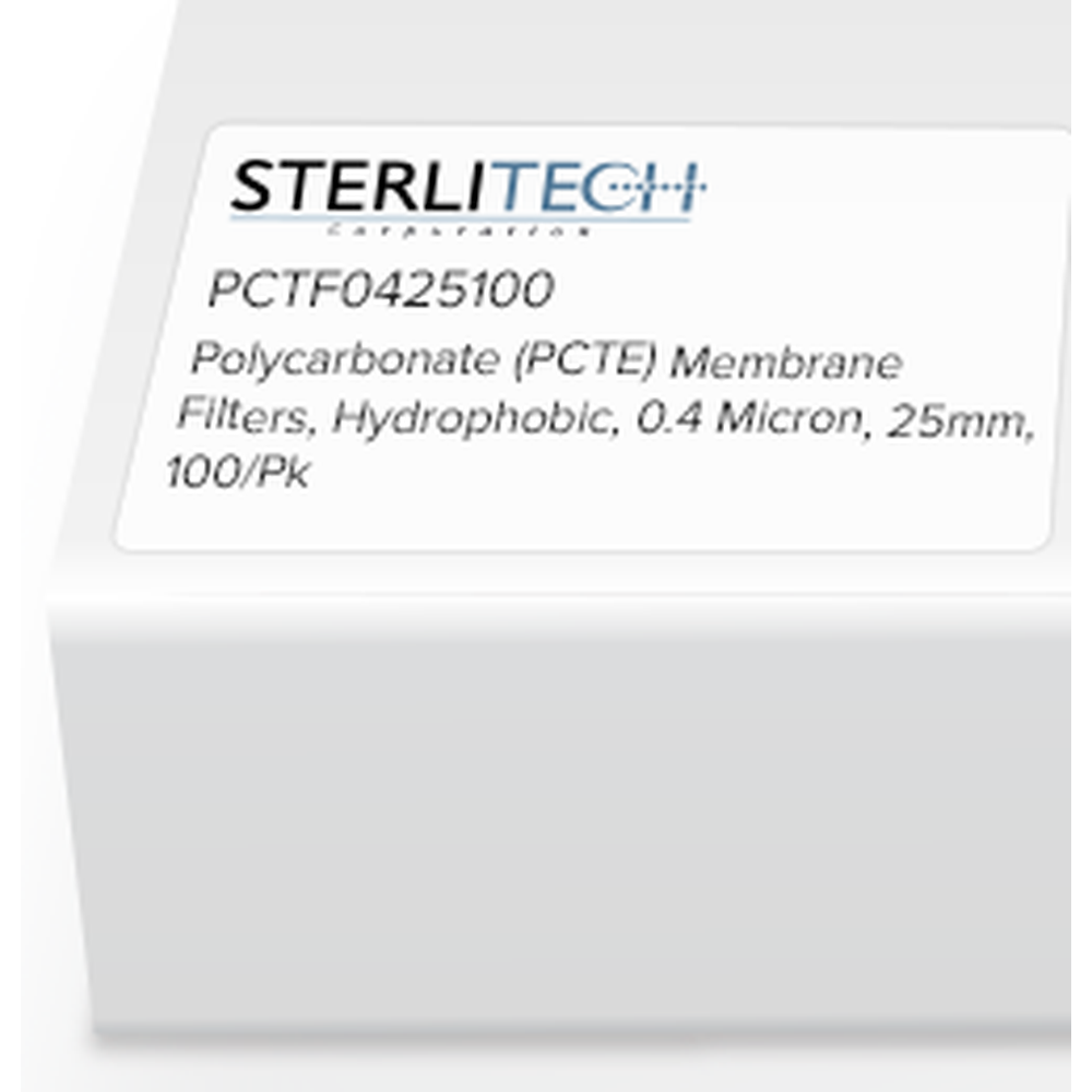 Polycarbonate (PCTE) Membrane Filters, PVP-Free, 0.4 Micron, 25mm, 100/Pk