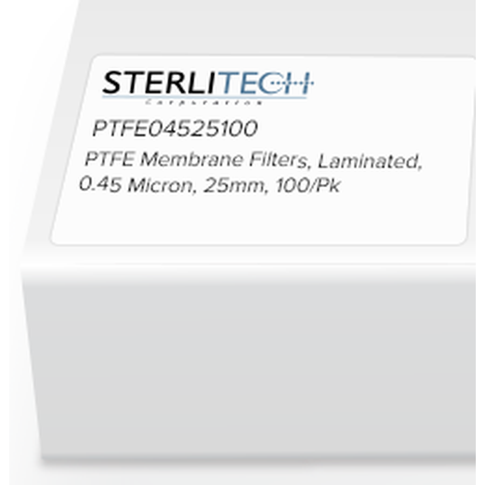 PTFE Laminated Membrane Filters, 0.45 Micron, 25mm, 100/Pk