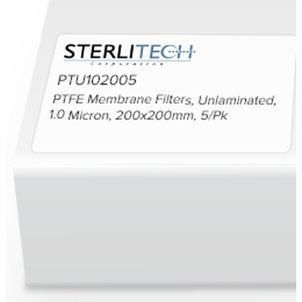 PTFE Unlaminated Membrane Filters, 1.0 micron, 200 x 200mm, 5/Pk