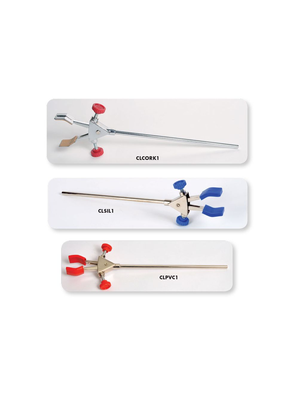 2-PRONG BURETTE CLAMP WITH EXTENSION ROD, CORK COATED GRIPS