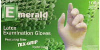 Emerald Tex-Grip Powder-Free Latex Exam 5 Mil, Medium, 100/Pk