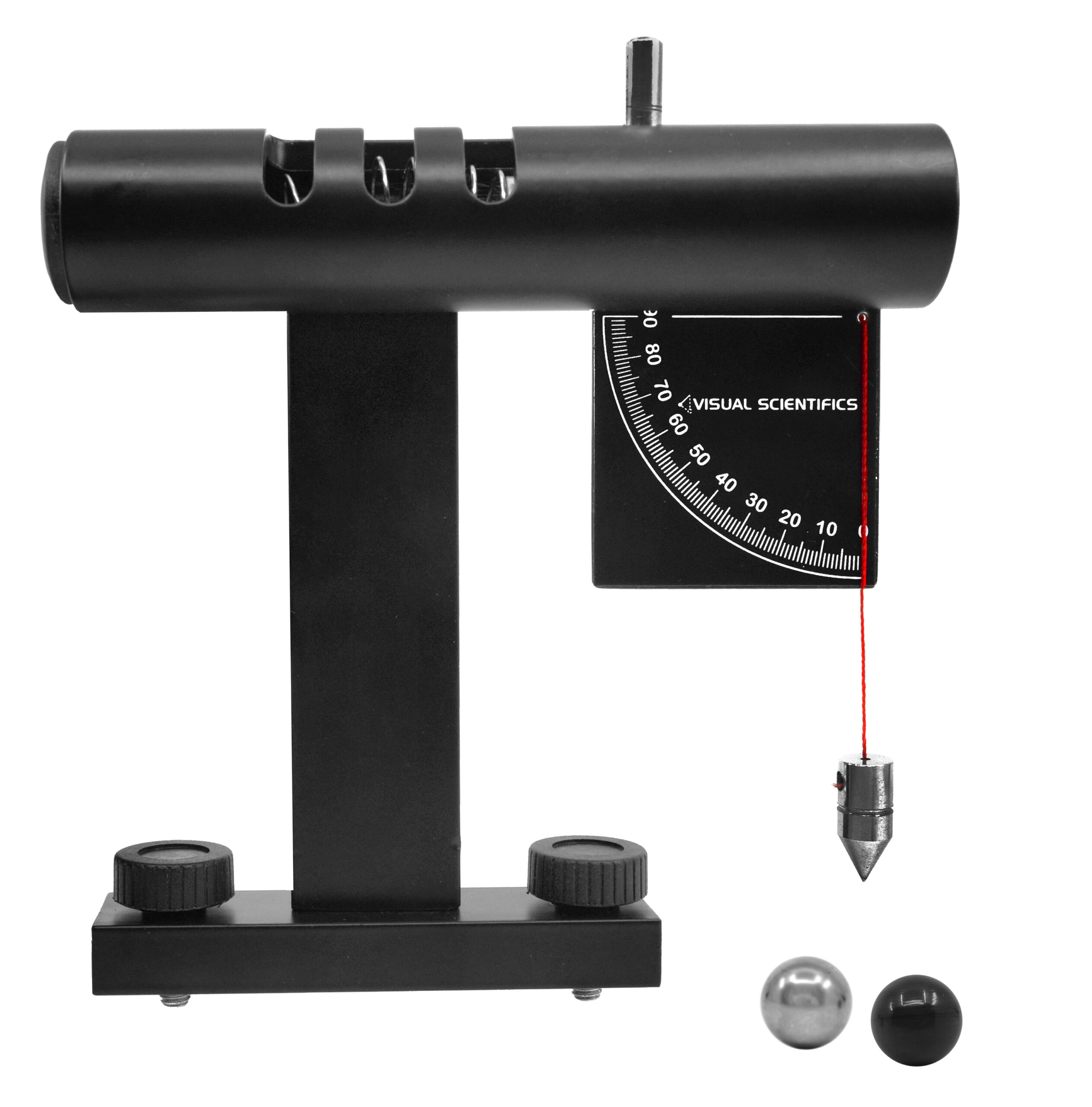 Projectile Launcher - Experiment Components Only - For Studying Kinematic Equations, Potential & Kinetic Energy - Launcher, Protractor, 2 Balls - (Base Not Included) - Visual Scientifics by
