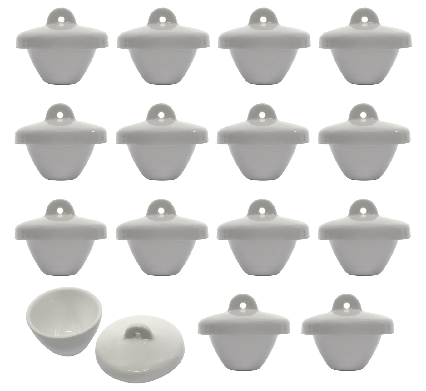 Porcelain Crucible with Lid, Short Form, 8ml Capacity - Pack of 15