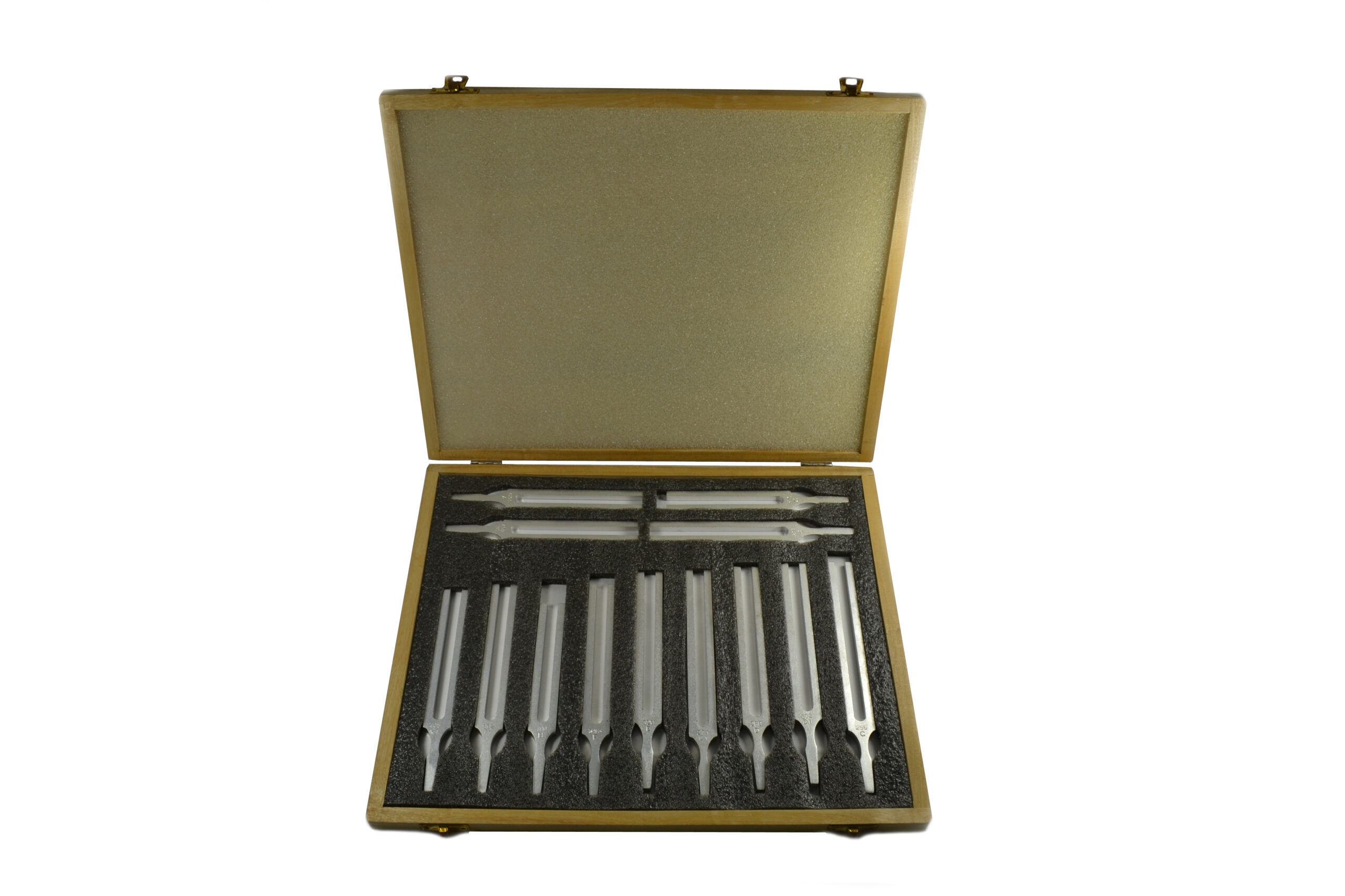 13 Piece Aluminum Tuning Fork Set in Wooden Case