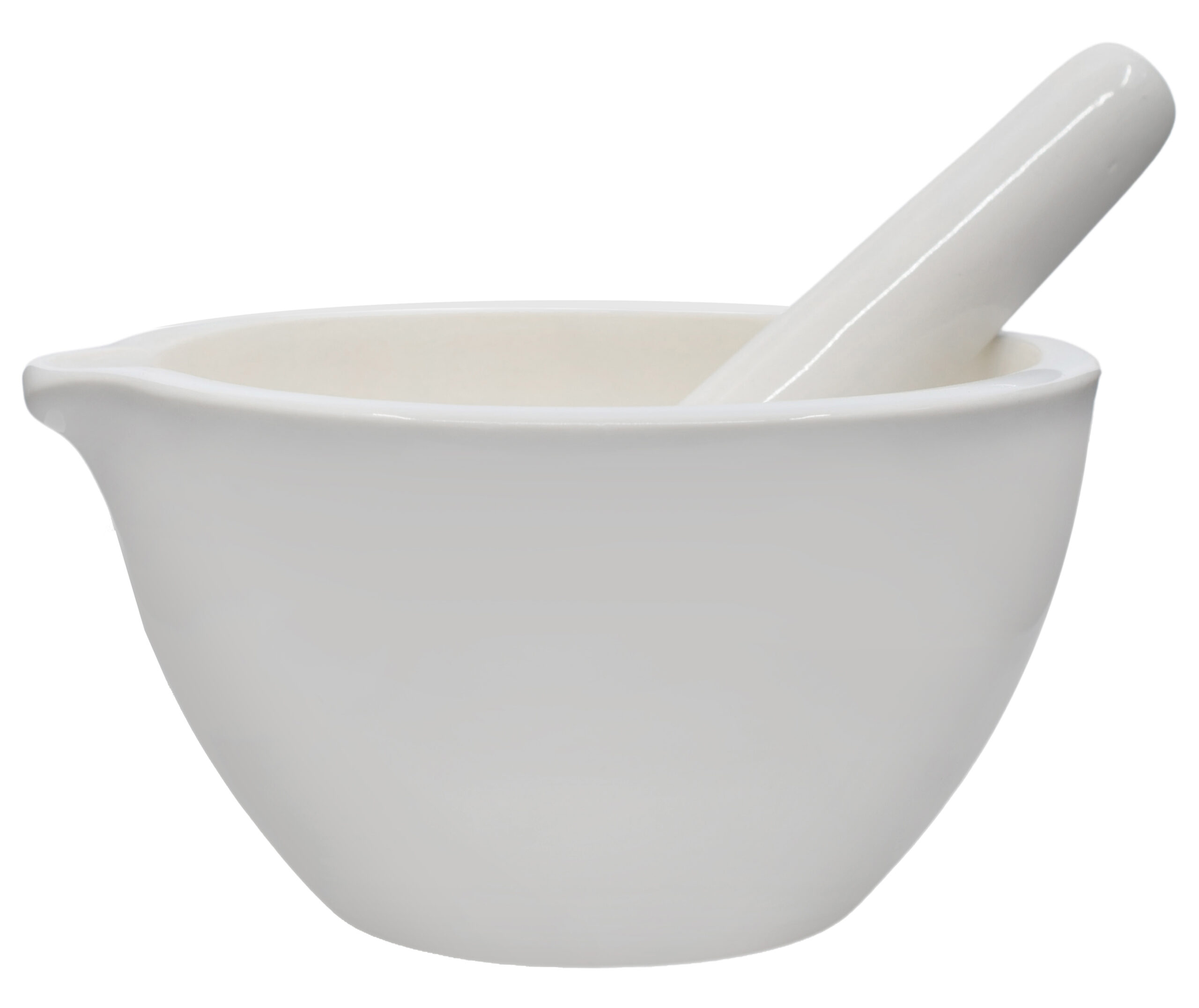 Porcelain Mortar & Pestle Set, 67oz (2000ml) - Unglazed Grinding Surface - Excellent for Kitchen or Laboratory - Grinds Powdered Chemicals, Herbs & Spices - Pill Crusher - White