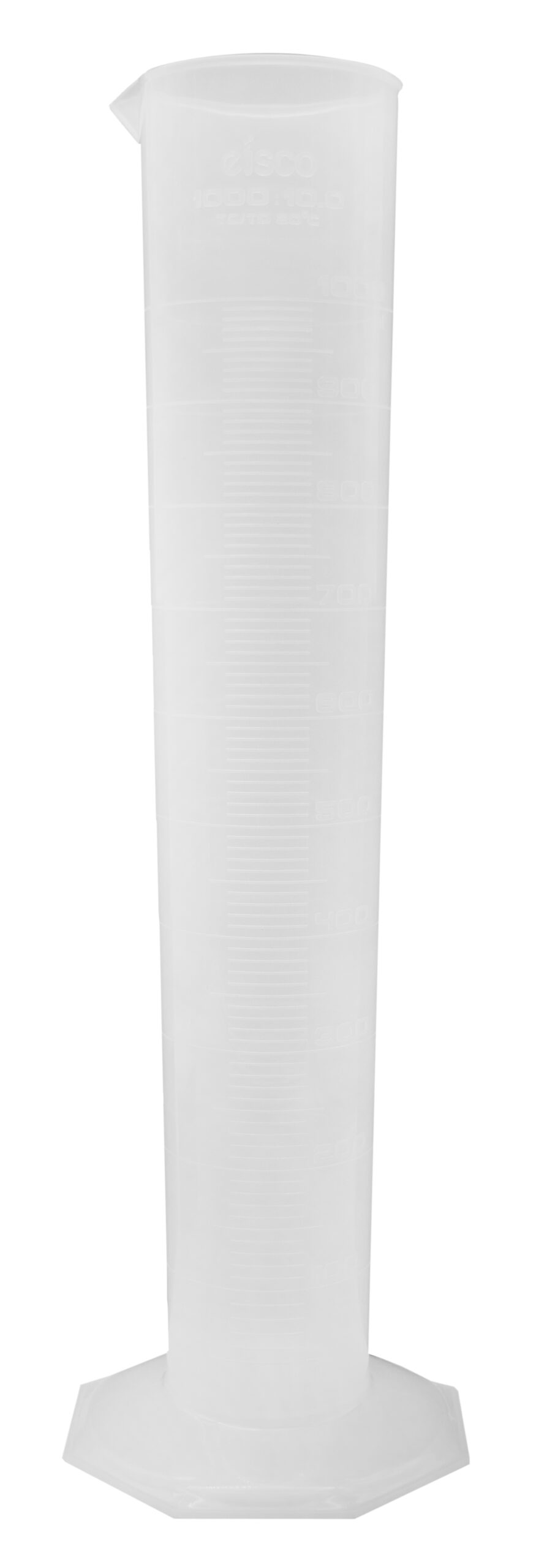 1000ml Graduated Cylinder - Premium Polypropylene, Octagonal Base, 10ml Graduation - Autoclavable - Pack of 3