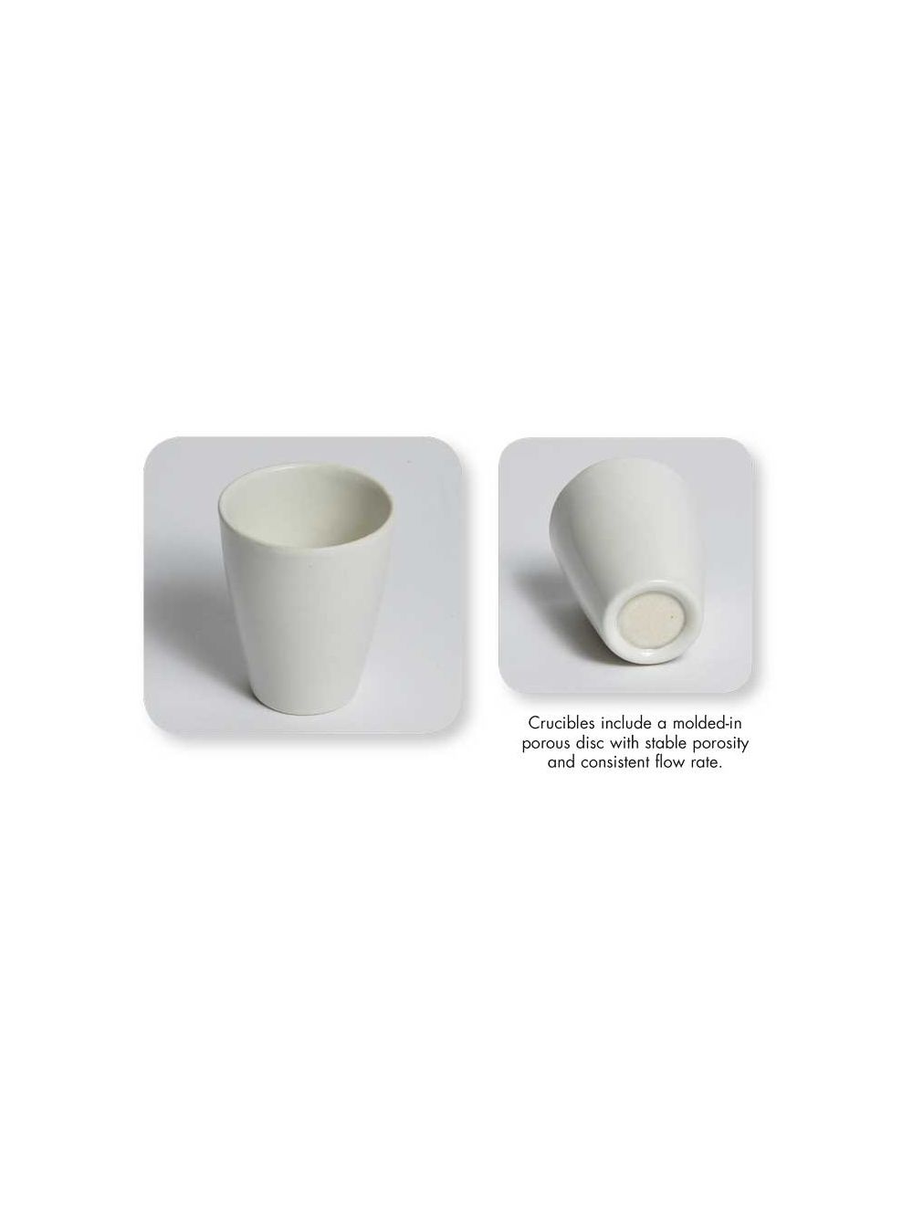 Crucibles, Porous Bottom, Porcelain 25 Ml, 15.0 Micron