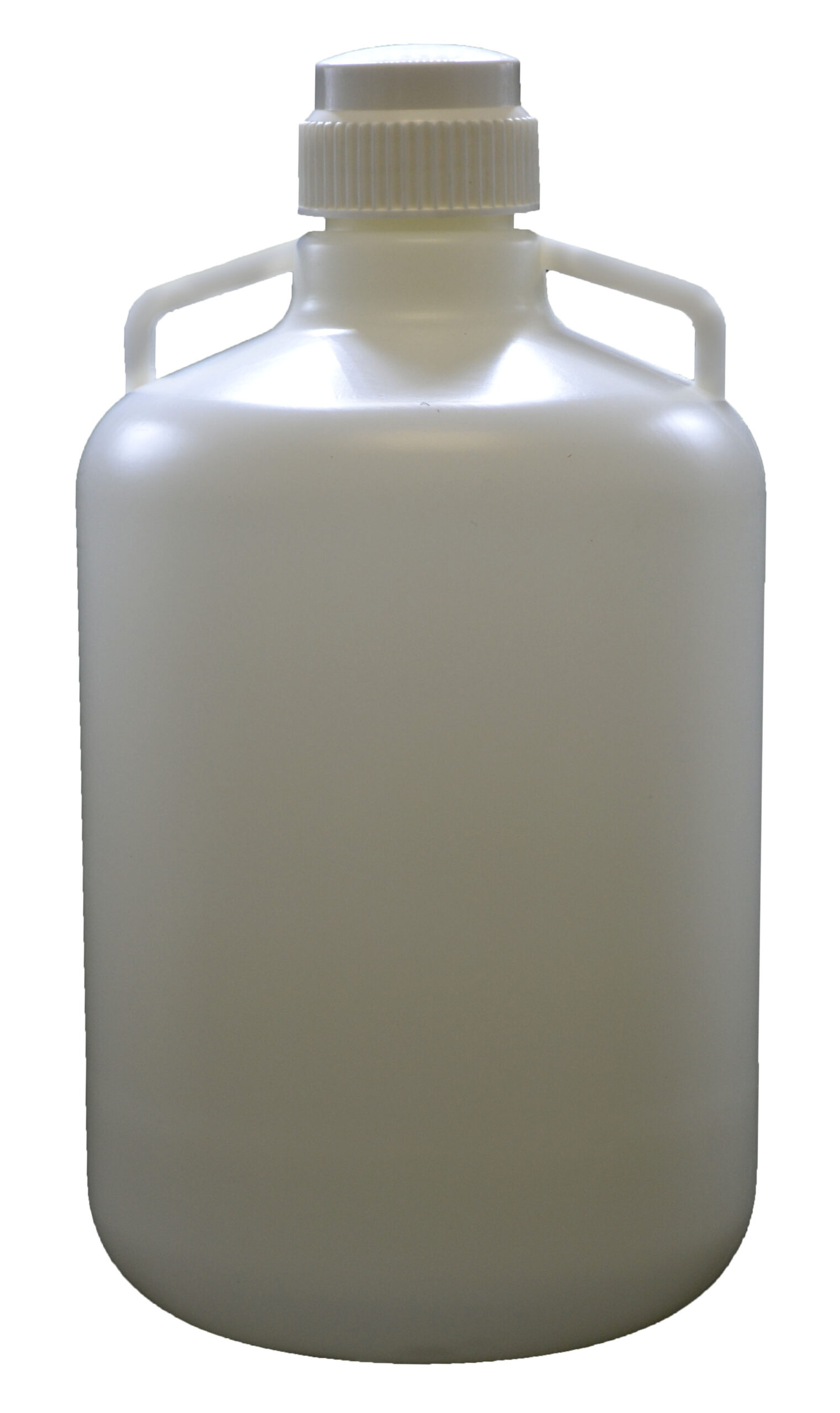 20 Liter (5.25 Gallon) Carboy Jug with Gasket Cap, White Premium Polypropylene with 2 Handles, 21" H - 11 3/4" D with 2 5/8" Opening
