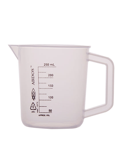 Abdos Printed Beakers with Handle, Polypropylene (PP) 250 mL, 6/CS