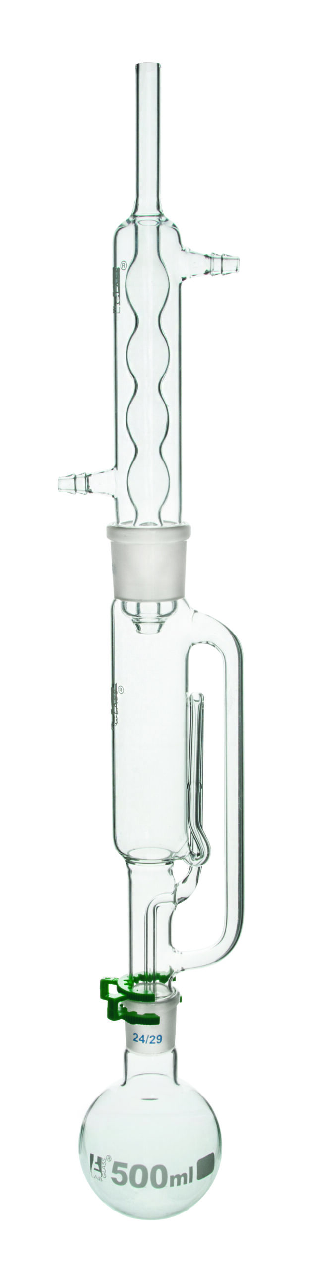 Soxhlet Extraction Apparatus - 200mL Extractor, 500mL Flask, Condenser - Borosilicate Glass