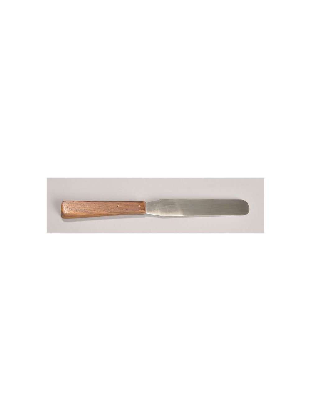 SPATULA, STAINLESS STEEL, W/ WOODEN HANDLE, 8" BLADE