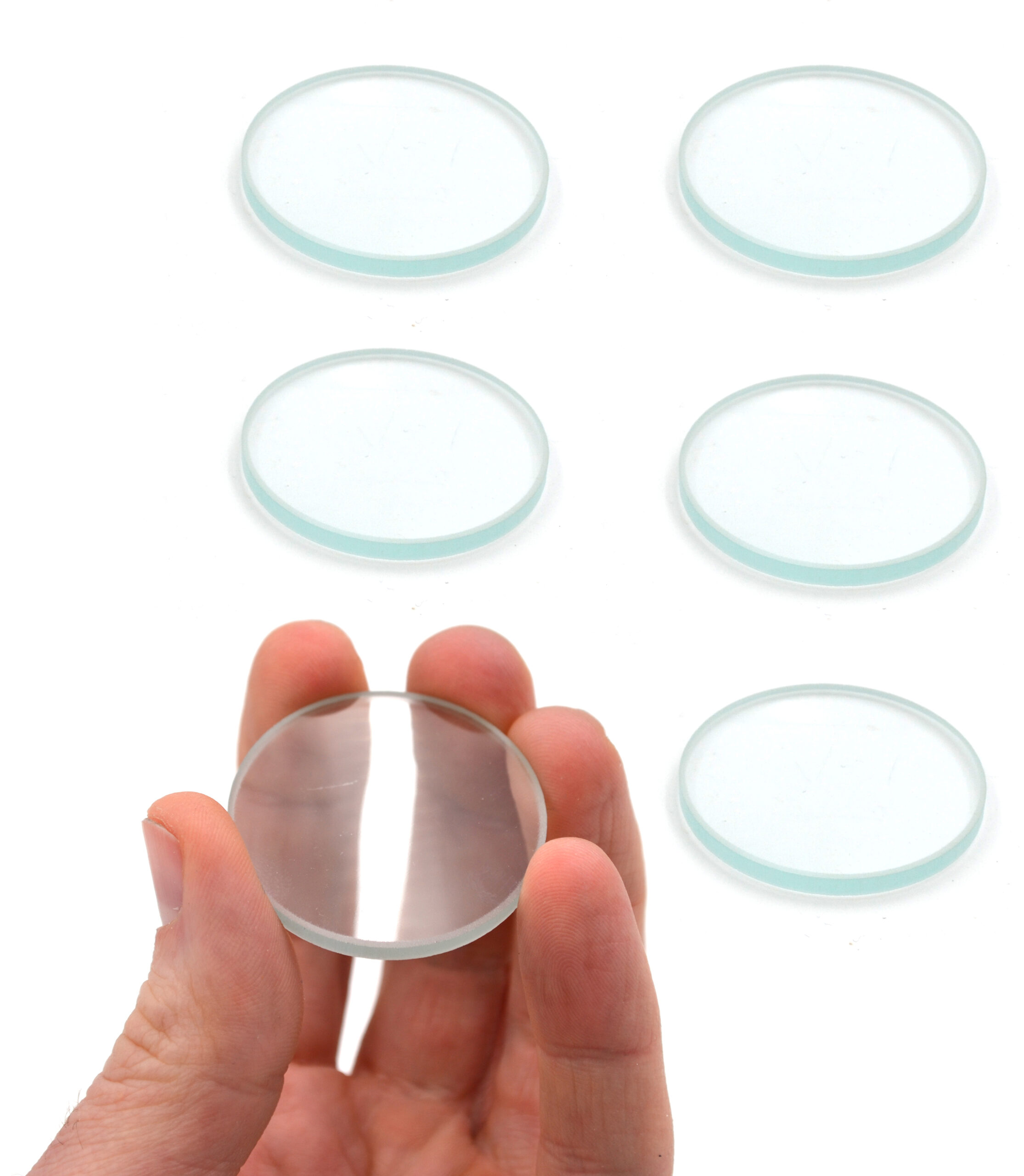 6pc Optical Lens Set, 1.5" - 200mm, 300mm, 500mm Focal Lengths - 3 Double Convex & 3 Double Concave, 1.5" (38mm) Diameter Lenses - Optically True Glass - Ground, Beveled Edges