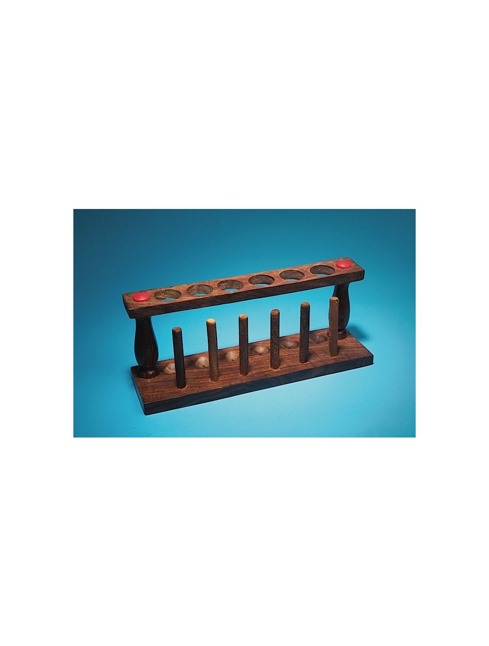 WOODEN TEST TUBE RACK, 13-TUBE