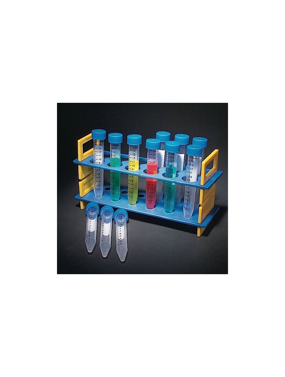 TEST TUBE RACK SET W/ 15ML PLASTIC TUBES