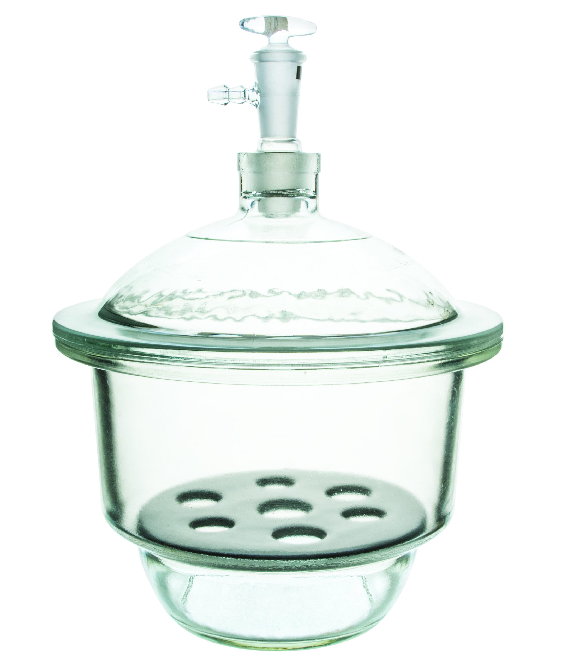 Vacuum Desiccator, Large - 240mm (9.4") I.D. - Borosilicate Glass Chamber, Lid & Stopcock - Porcelain Sieve Plate