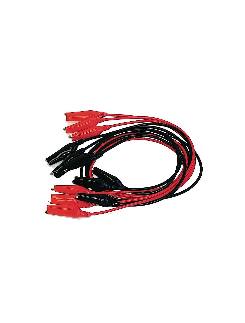 ALLIGATOR CLIP LEADS, 24", PACK OF 6 (3 RED, 3 BLACK)